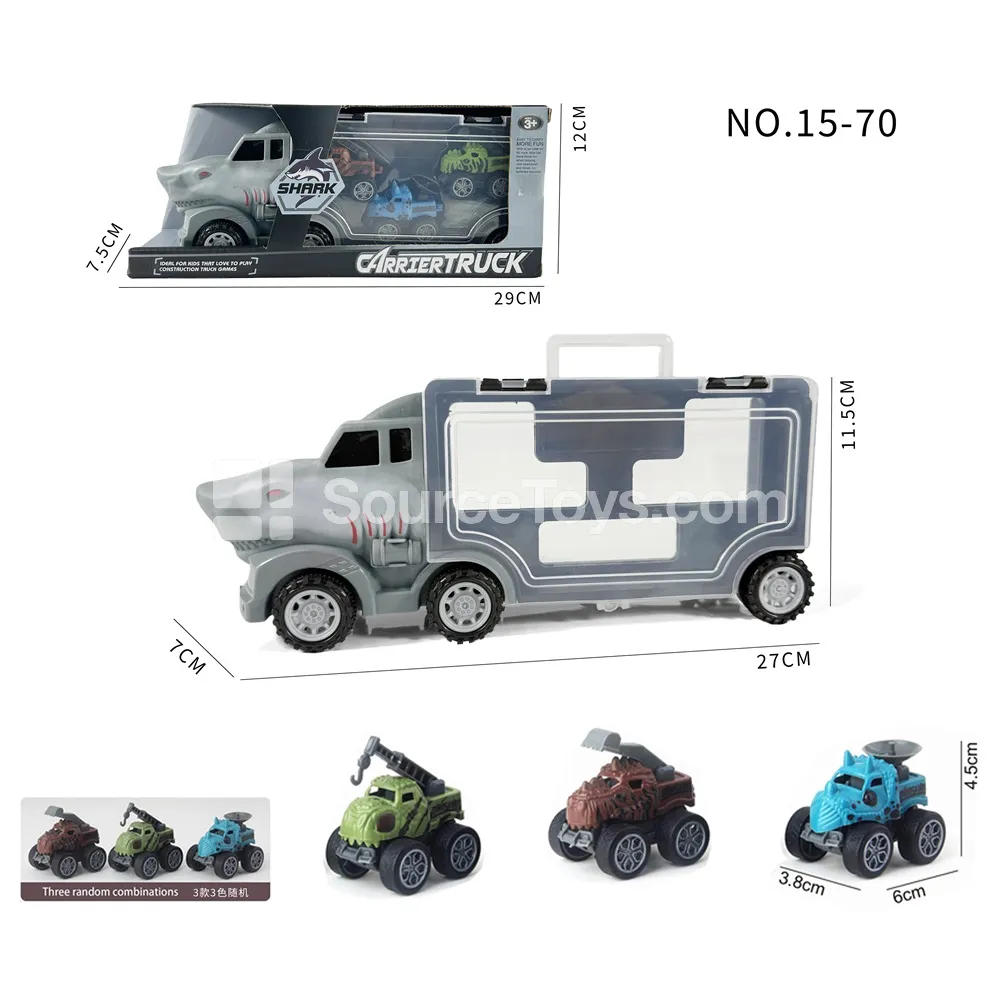 Shark Storage Truck with 3 Dinosaur Cars