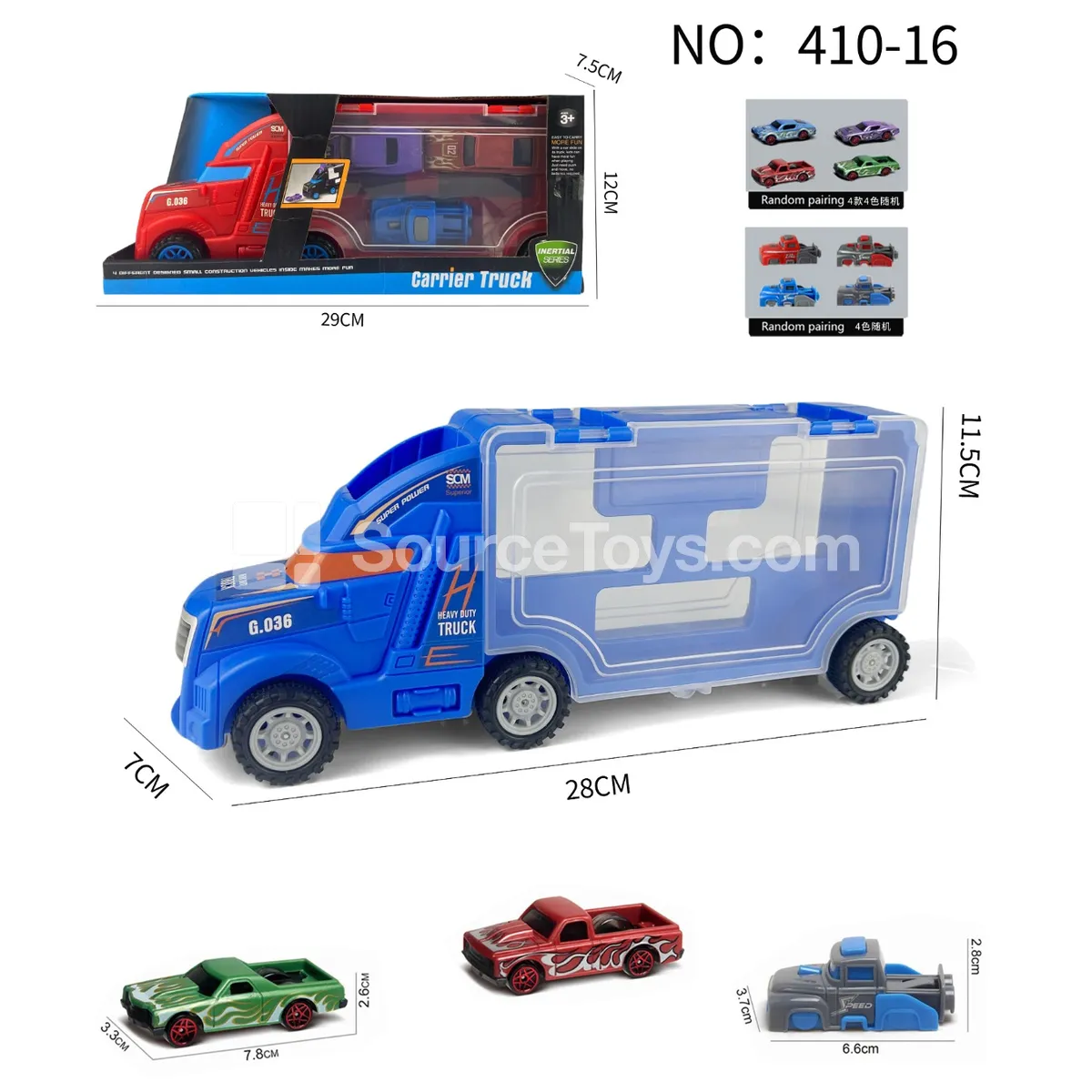 Storage Truck with 2 Muscle Cars and 1 Launcher Storage Truck with 2 Muscle Cars and 1 Launcher