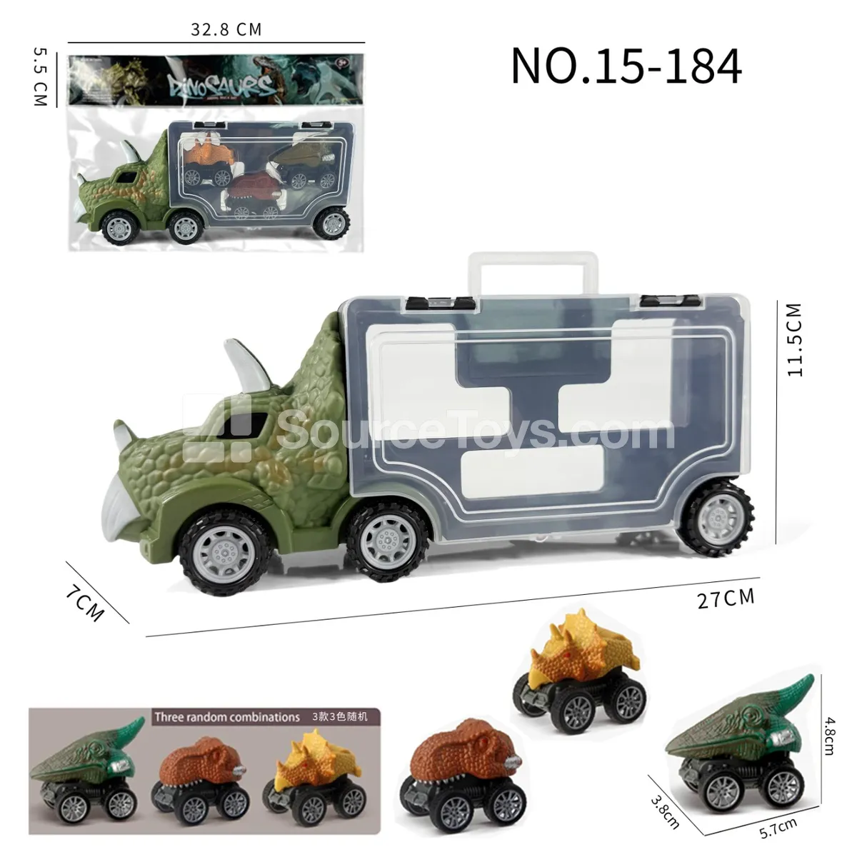 Triceratops Storage Truck with 3 Dinosaur Cars Triceratops Storage Truck with 3 Dinosaur Cars