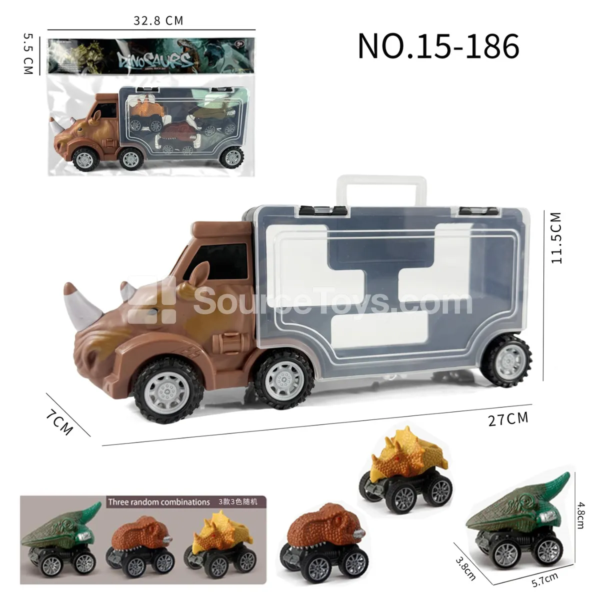 Rhino Storage Truck with 3 Dinosaur Cars Rhino Storage Truck with 3 Dinosaur Cars