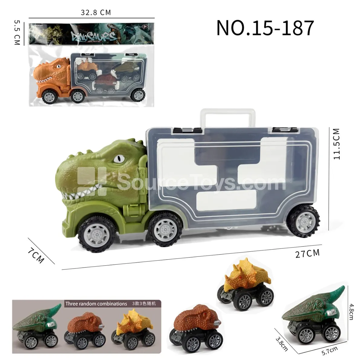 T-Rex Storage Truck with 3 Dinosaur Cars T-Rex Storage Truck with 3 Dinosaur Cars