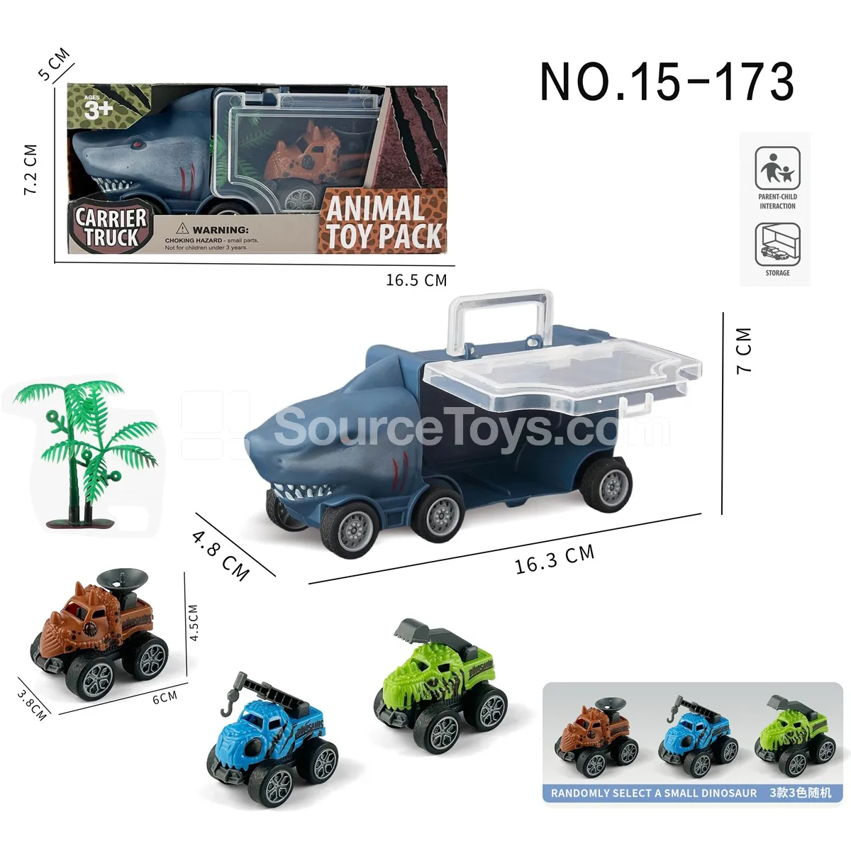 Shark Ride-On with Pull-Back Dinosaur and Tree Shark Ride-On with Pull-Back Dinosaur and Tree