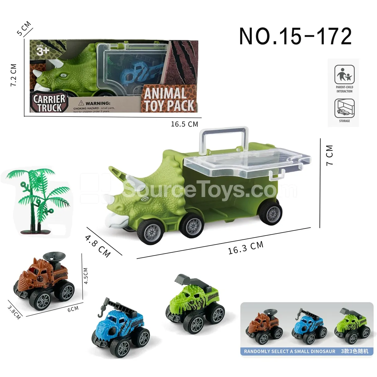 Triceratops Carry Car with Pullback Dinosaur Triceratops Carry Car with Pullback Dinosaur