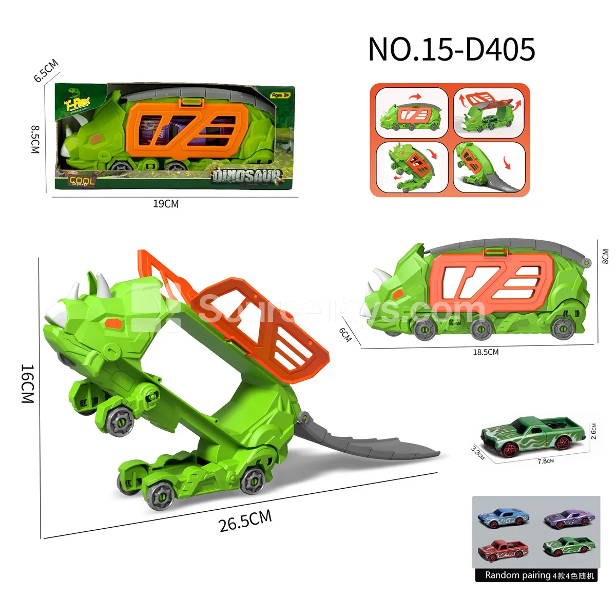 Triceratops Transforming Storage Vehicle & Muscle Car Triceratops Transforming Storage Vehicle & Muscle Car