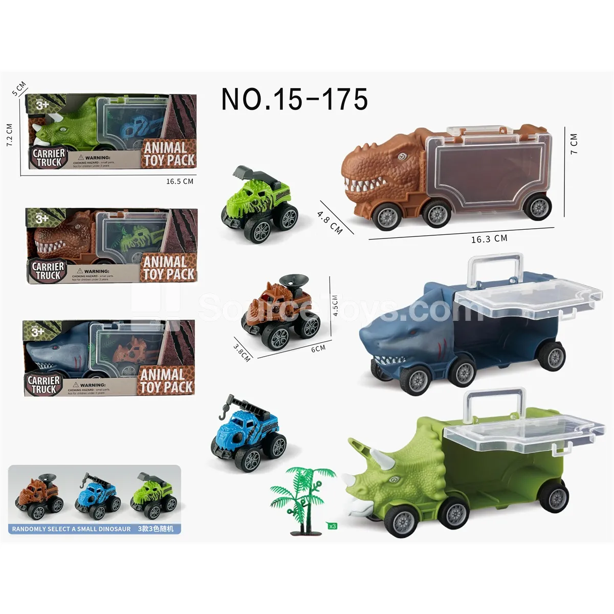 Dinosaur Storage Cars (3 Styles Assorted) Dinosaur Storage Cars (3 Styles Assorted)