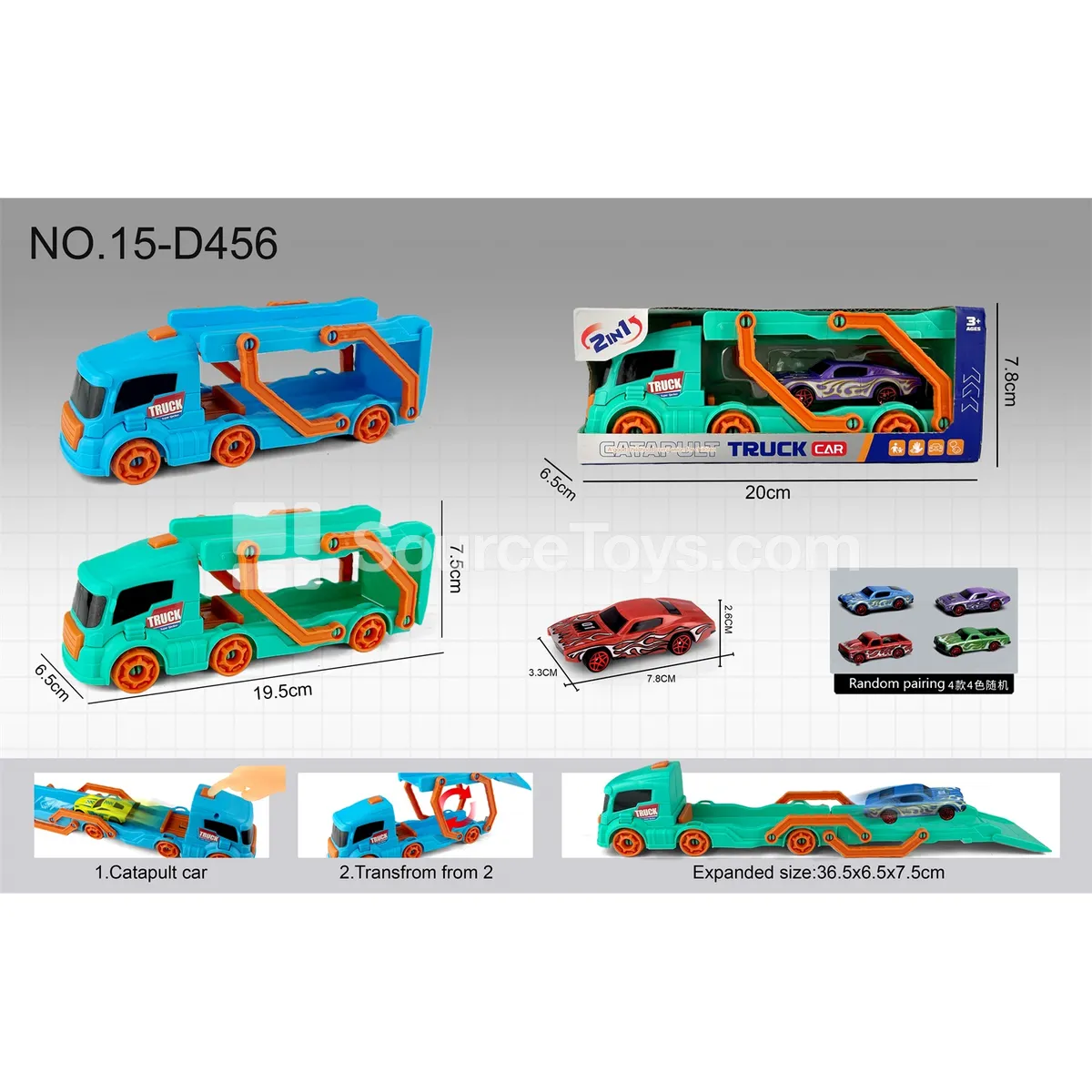 Square Head Launcher Track Car with 1 Muscle Car (Macaron Colors) Square Head Launcher Track Car with 1 Muscle Car (Macaron Colors)
