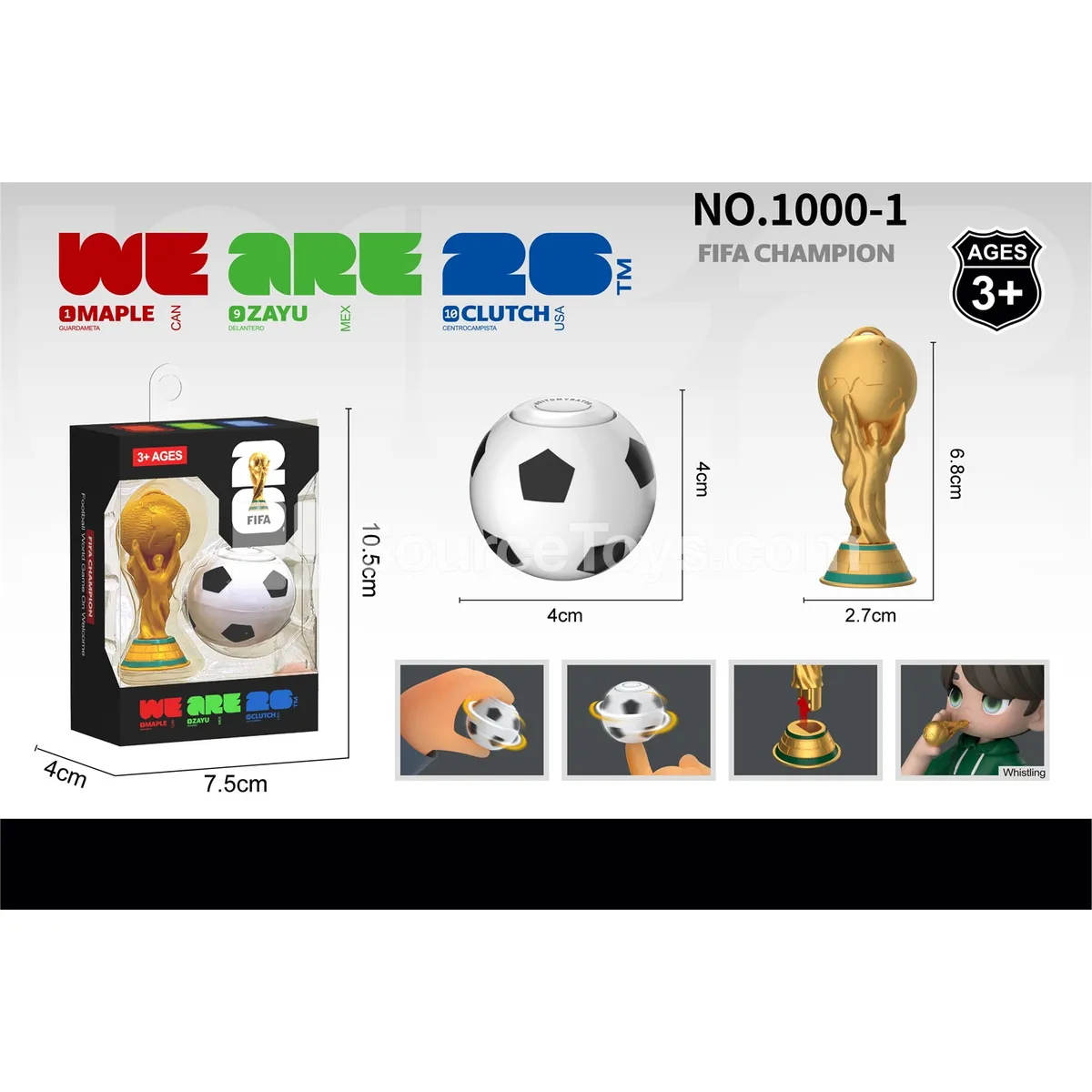 Whistle Finger Spinner Soccer Trophy Whistle Finger Spinner Soccer Trophy