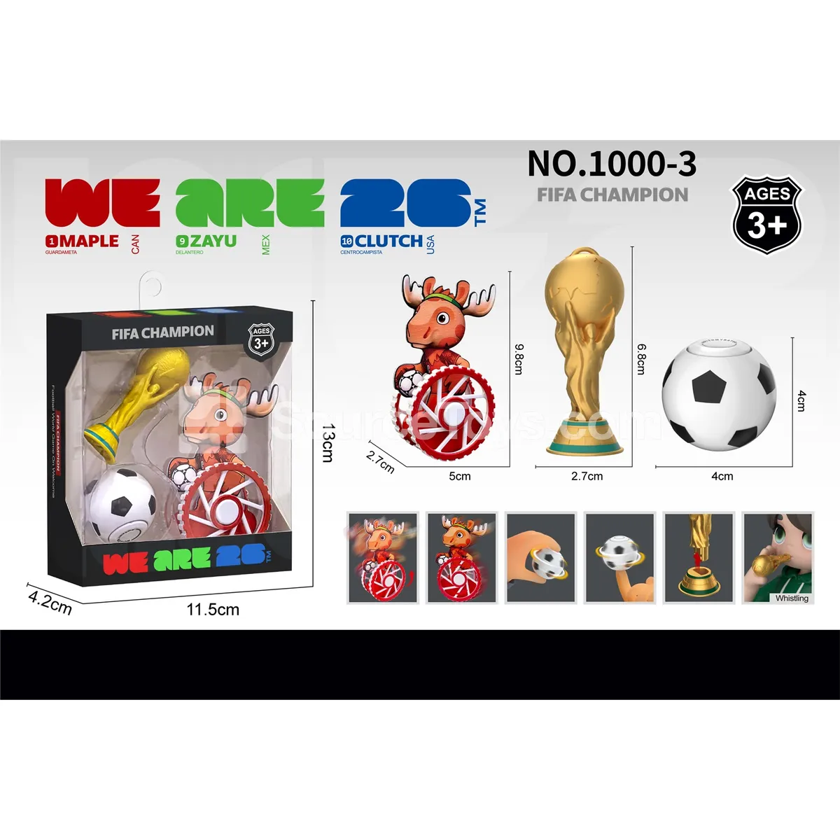 World Cup Mascot Roly-poly Toy, Trophy Whistle, Finger Spinner Soccer Ball World Cup Mascot Roly-poly Toy, Trophy Whistle, Finger Spinner Soccer Ball