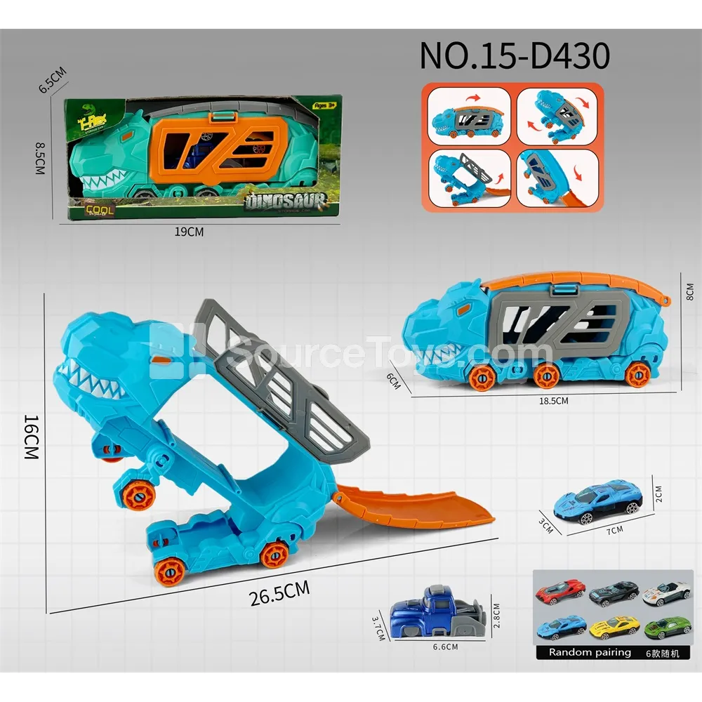 Tyrannosaurus Transforming Storage Vehicle with 1 Die-cast Car & 1 Launcher (Macaron) Tyrannosaurus Transforming Storage Vehicle with 1 Die-cast Car & 1 Launcher (Macaron)