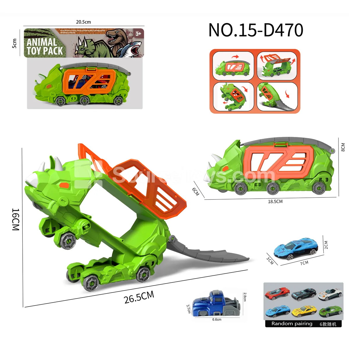 Triceratops Transforming Storage Car with 1 Alloy Car & 1 Launcher Triceratops Transforming Storage Car with 1 Alloy Car & 1 Launcher