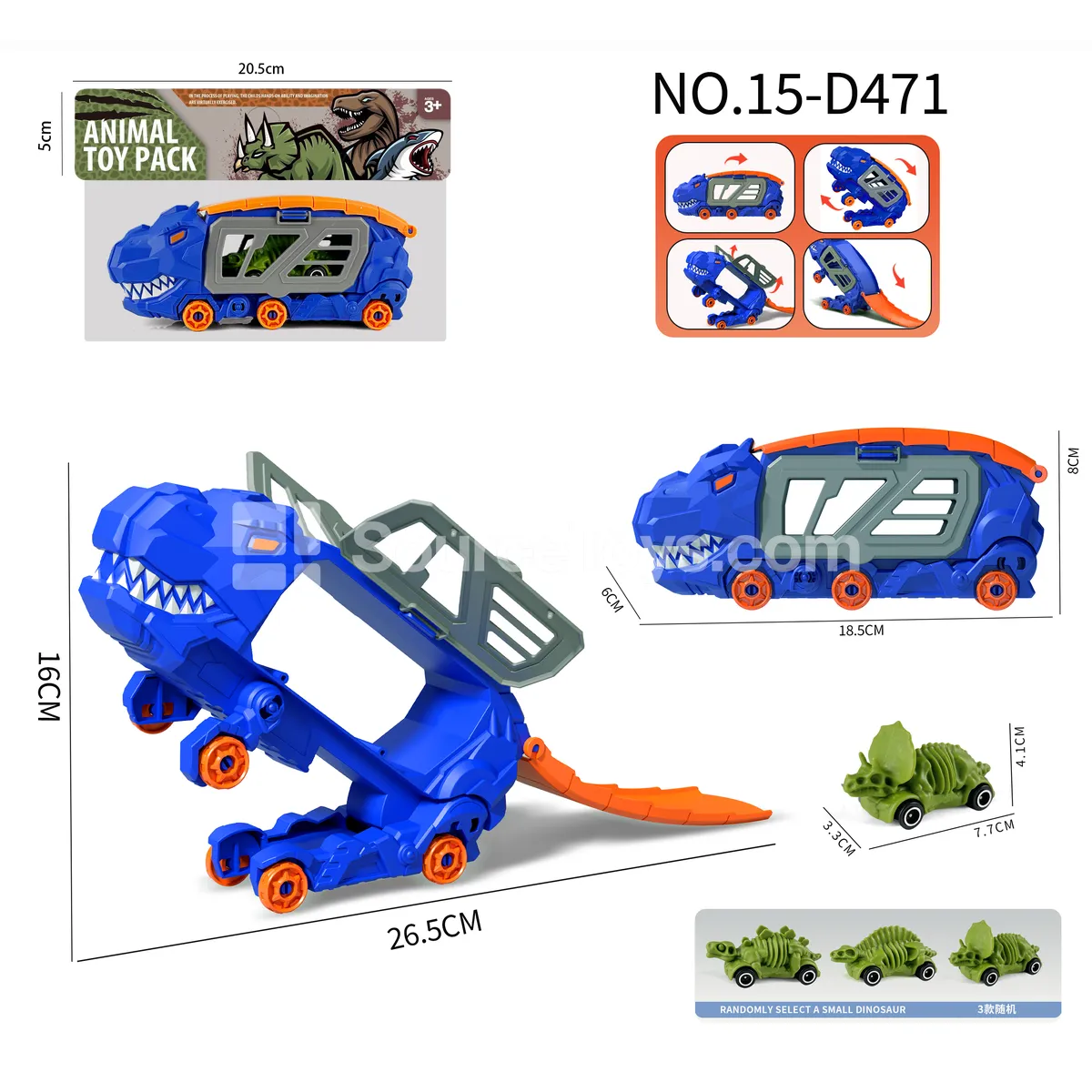 Transforming Storage Truck + Skeleton Dinosaur Car Transforming Storage Truck + Skeleton Dinosaur Car