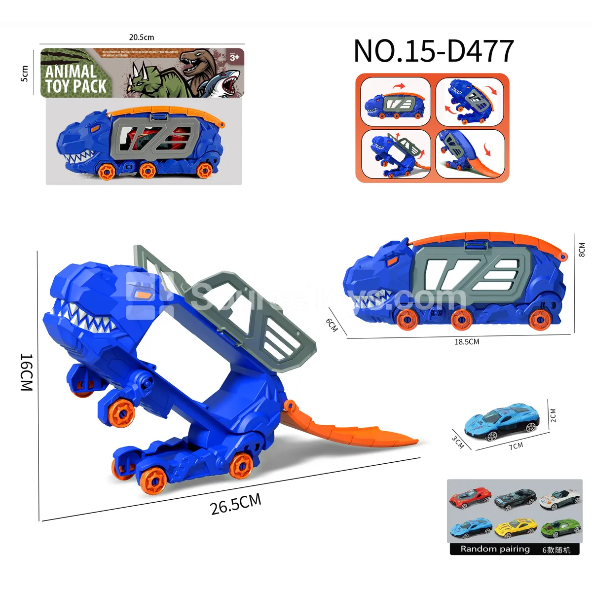 T-Rex Transforming Storage Truck + 1 Alloy Car T-Rex Transforming Storage Truck + 1 Alloy Car