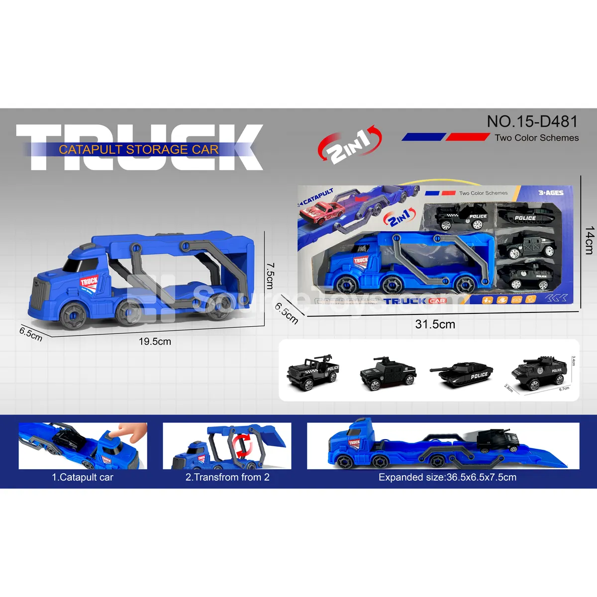 Police Launcher Track Car Set with 4 Police Cars Police Launcher Track Car Set with 4 Police Cars