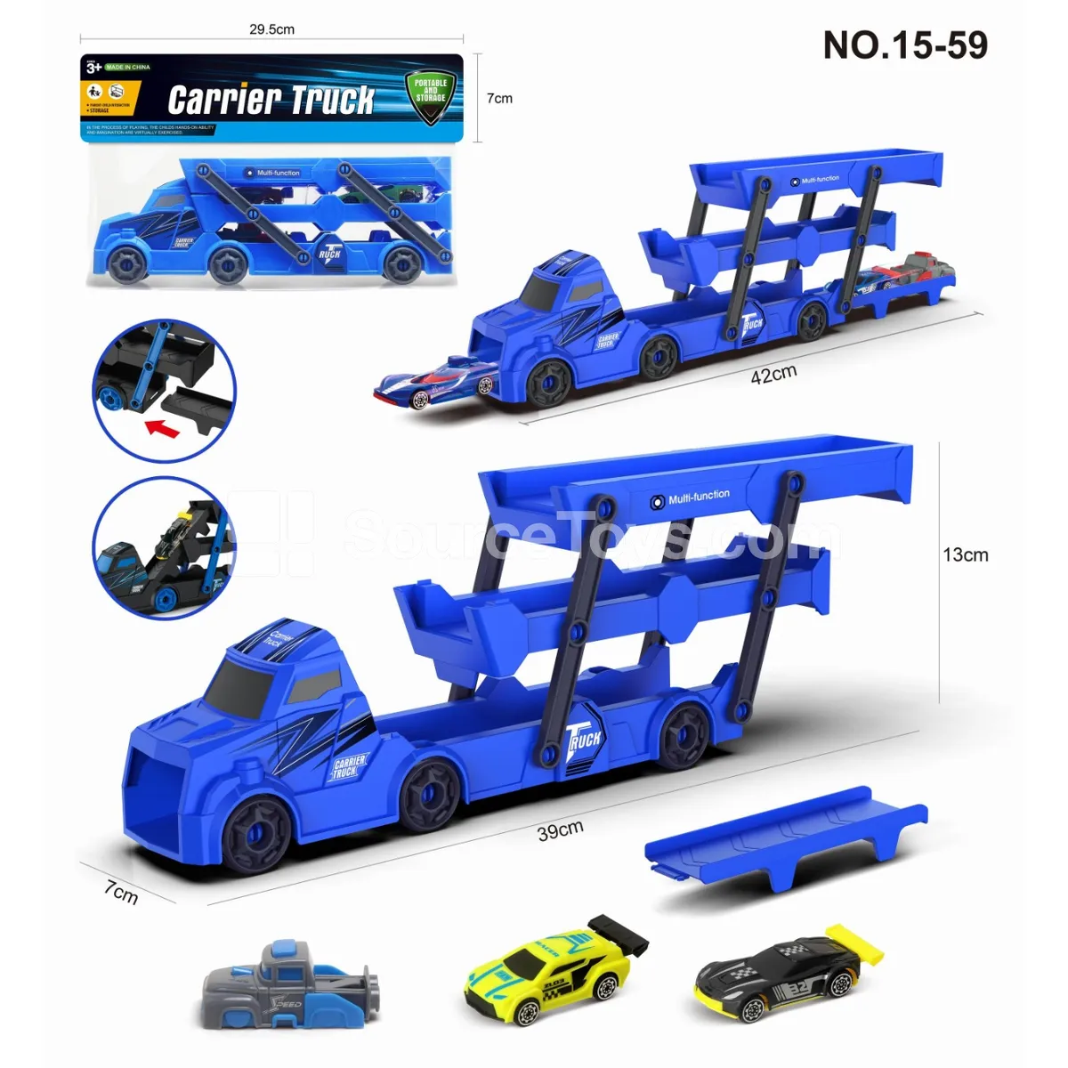 Tractor Foldable Truck with 2 Cars and 1 Launcher Tractor Foldable Truck with 2 Cars and 1 Launcher