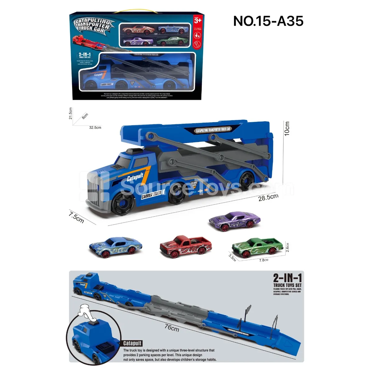 Folding Launcher Car with 4 Muscle Cars Folding Launcher Car with 4 Muscle Cars