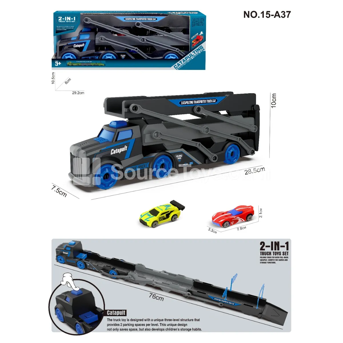 Folding Launcher Car with 2 Toy Cars Folding Launcher Car with 2 Toy Cars