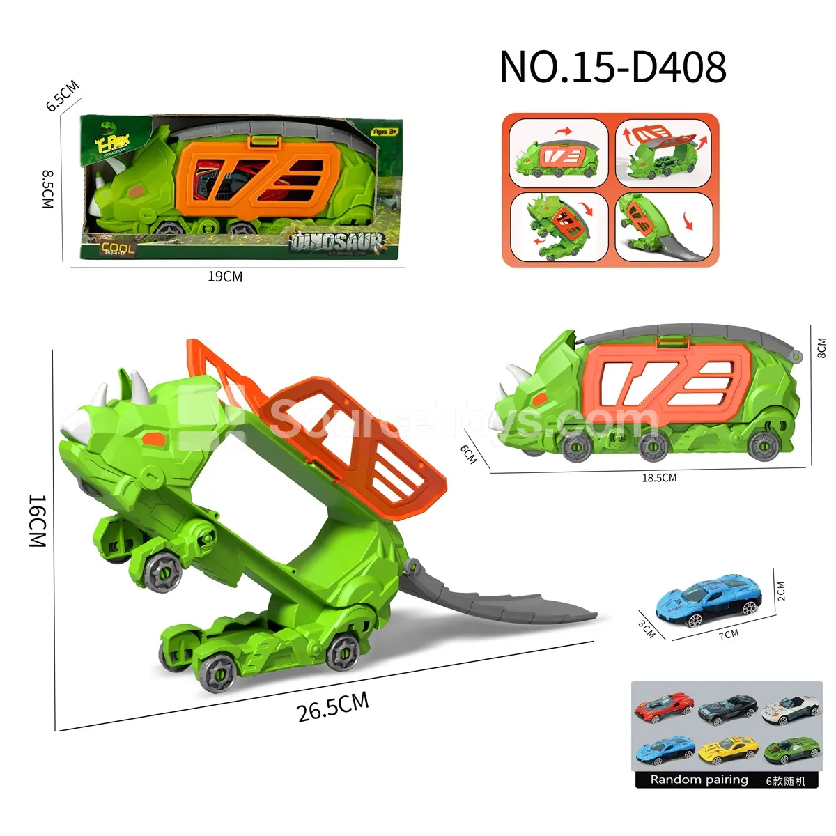Triceratops Transforming Storage Car with 1 Alloy Car Triceratops Transforming Storage Car with 1 Alloy Car