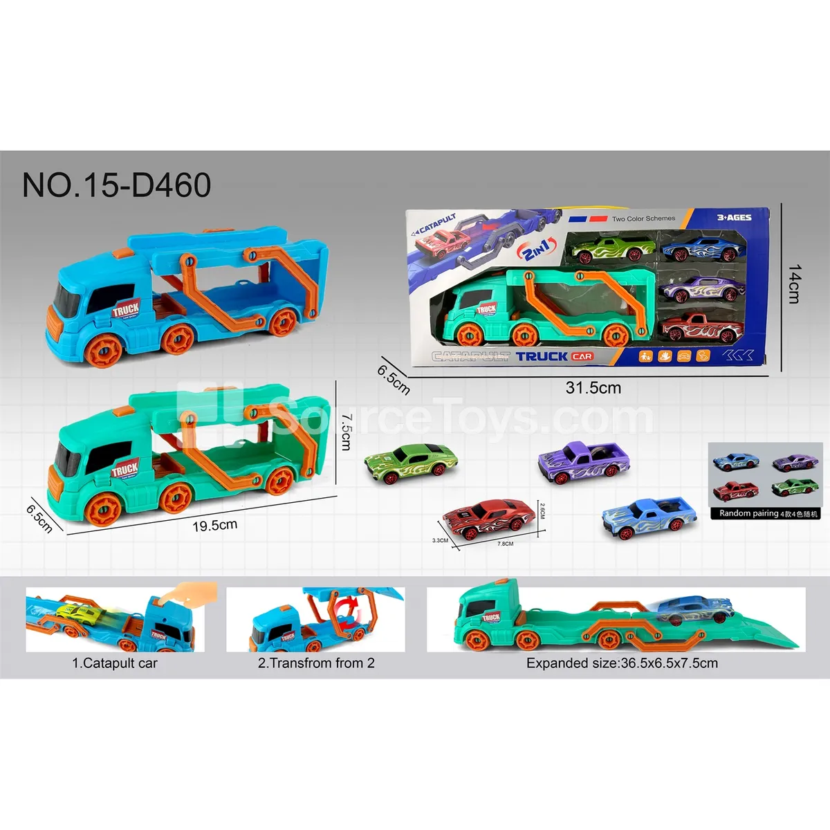 Mini Launch Track Car Set with 4 Muscle Cars (Macaron Colors) Mini Launch Track Car Set with 4 Muscle Cars (Macaron Colors)