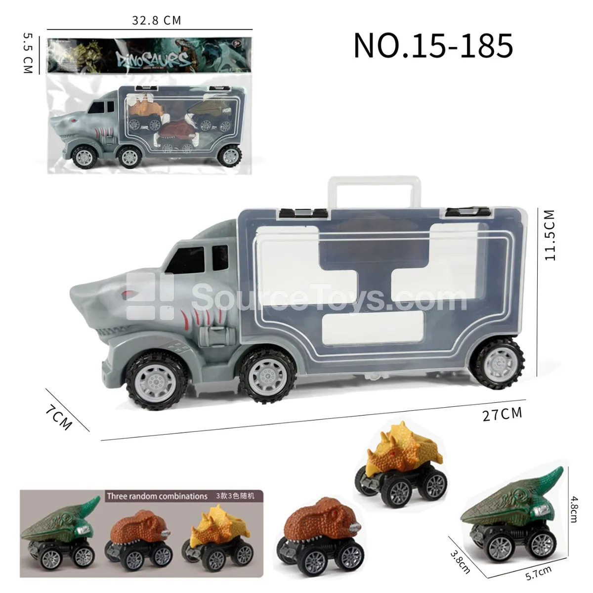 Shark Storage Truck with 3 Dinosaur Cars Shark Storage Truck with 3 Dinosaur Cars