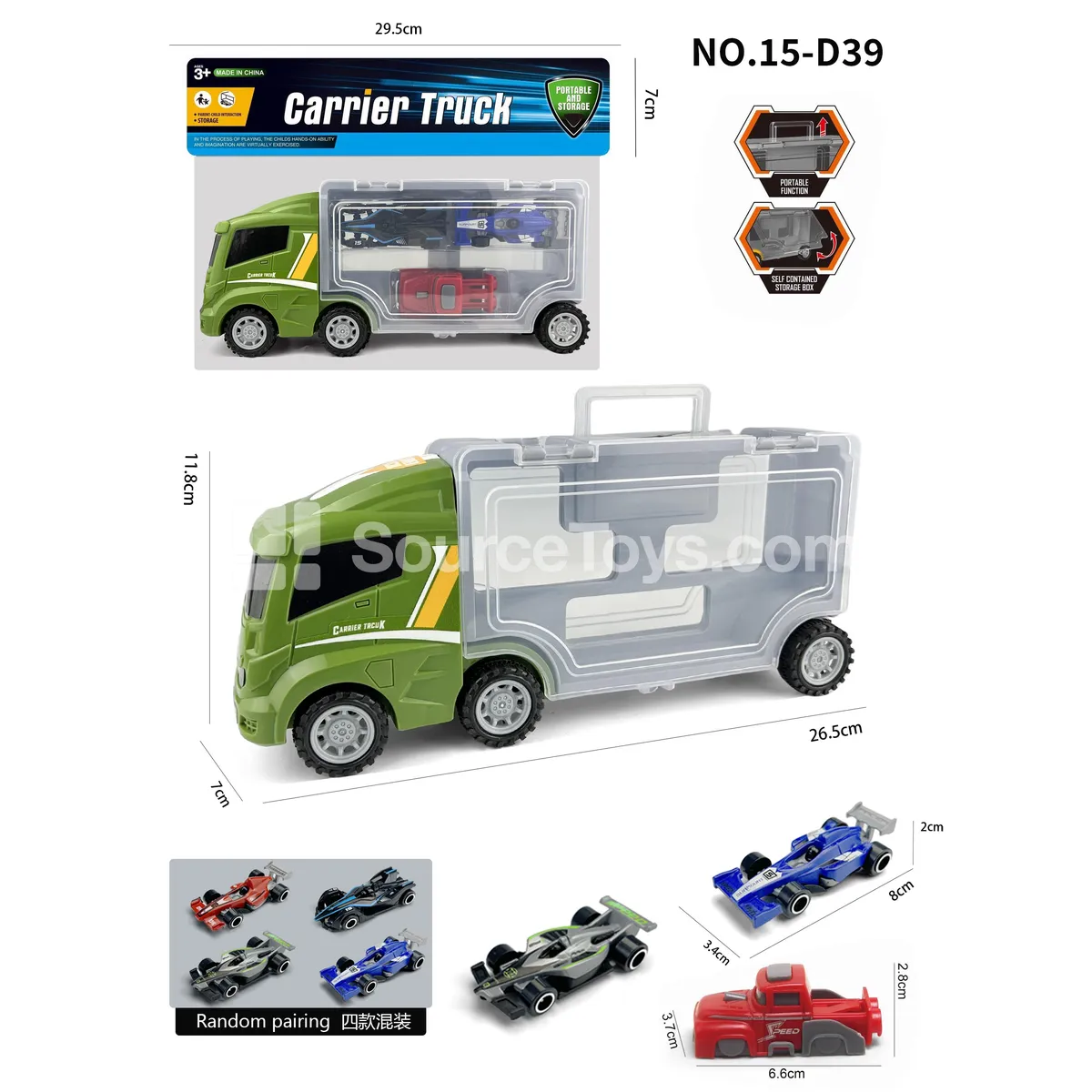 Storage Car with 2 F1 Cars and Launcher (15-D39) Storage Car with 2 F1 Cars and Launcher (15-D39)
