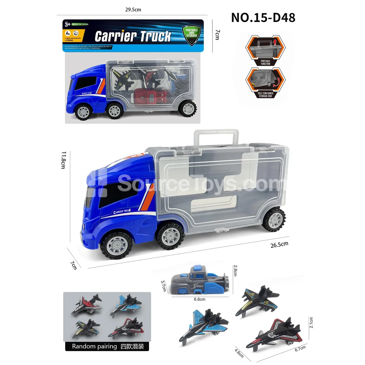 Square Storage Truck with 3 Gliding Planes & Launcher Square Storage Truck with 3 Gliding Planes & Launcher