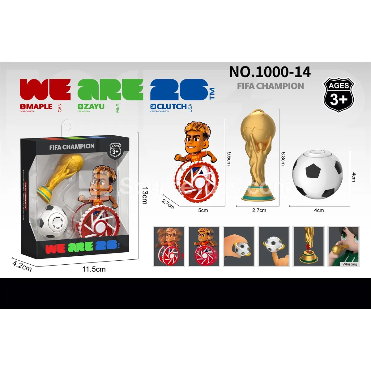 World Cup Tumbler + Trophy Whistle + Finger Spinner Soccer World Cup Tumbler + Trophy Whistle + Finger Spinner Soccer