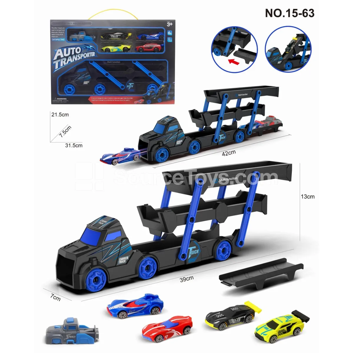 Tractor Folding Truck with 4 Cars and 1 Launcher Tractor Folding Truck with 4 Cars and 1 Launcher