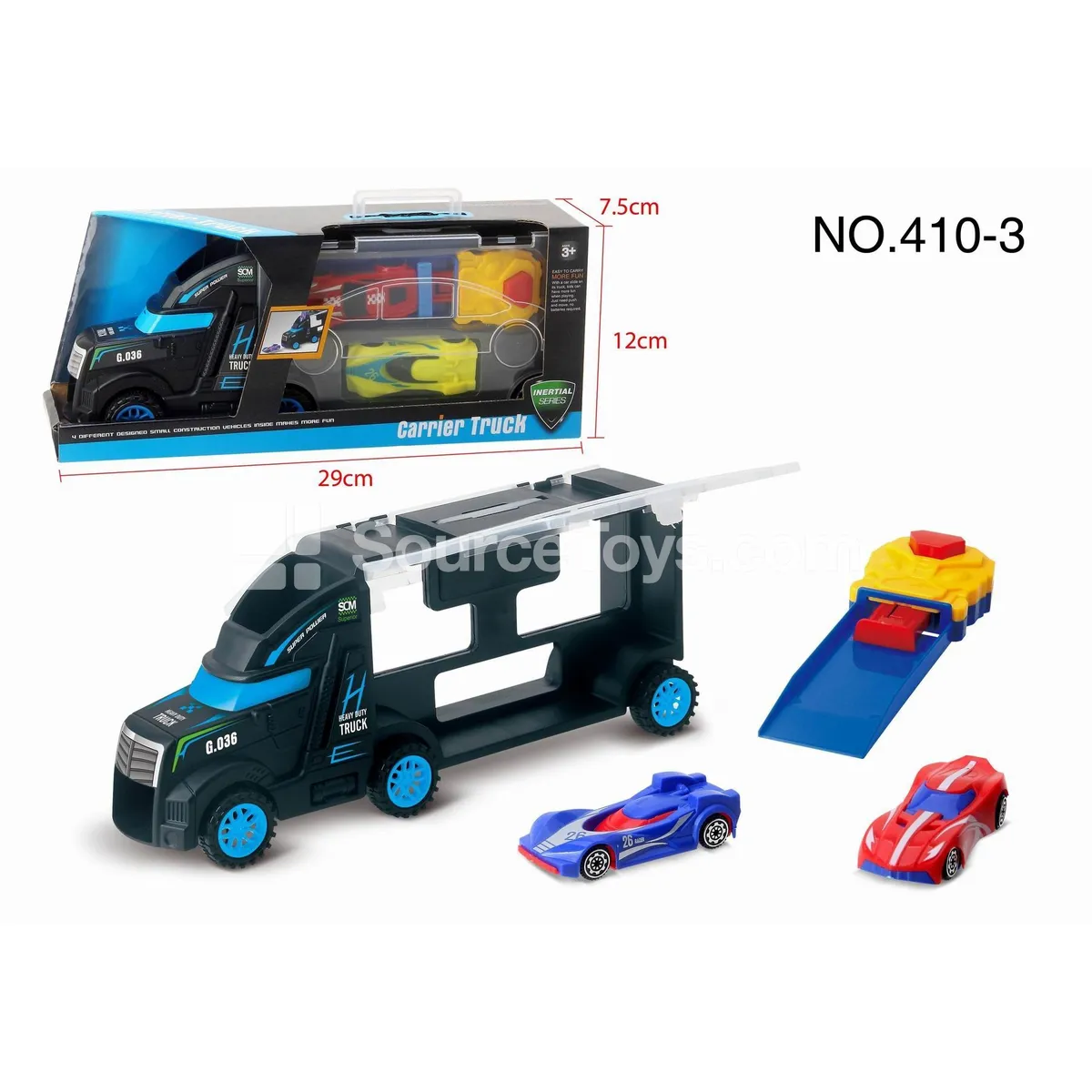 Car Carrier with 2 Launcher Racing Cars