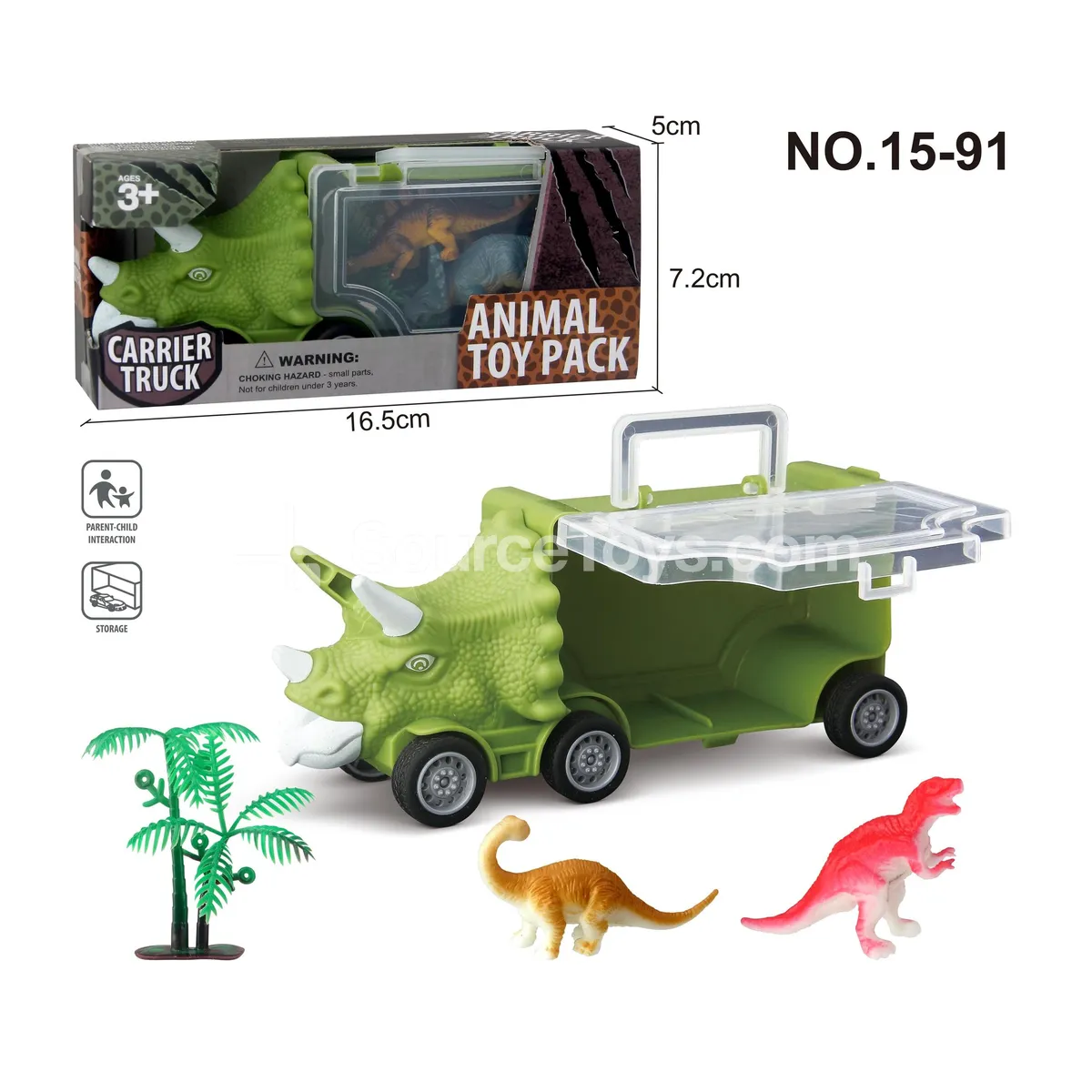 Dinosaur Storage Vehicle with 2 Dinosaurs and 1 Tree Dinosaur Storage Vehicle with 2 Dinosaurs and 1 Tree