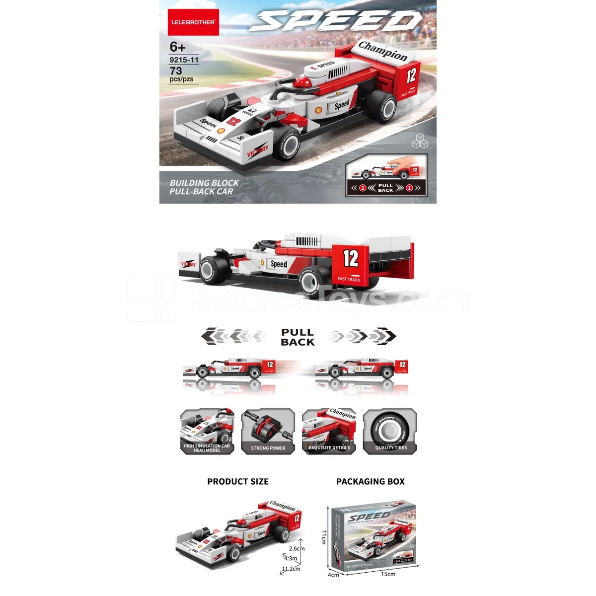 F1 Pull-back Car White 73pcs F1 Pull-back Car White 73pcs