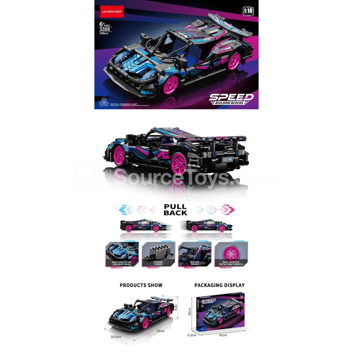 1:18 Pullback Racing Car 426PCS 1:18 Pullback Racing Car 426PCS