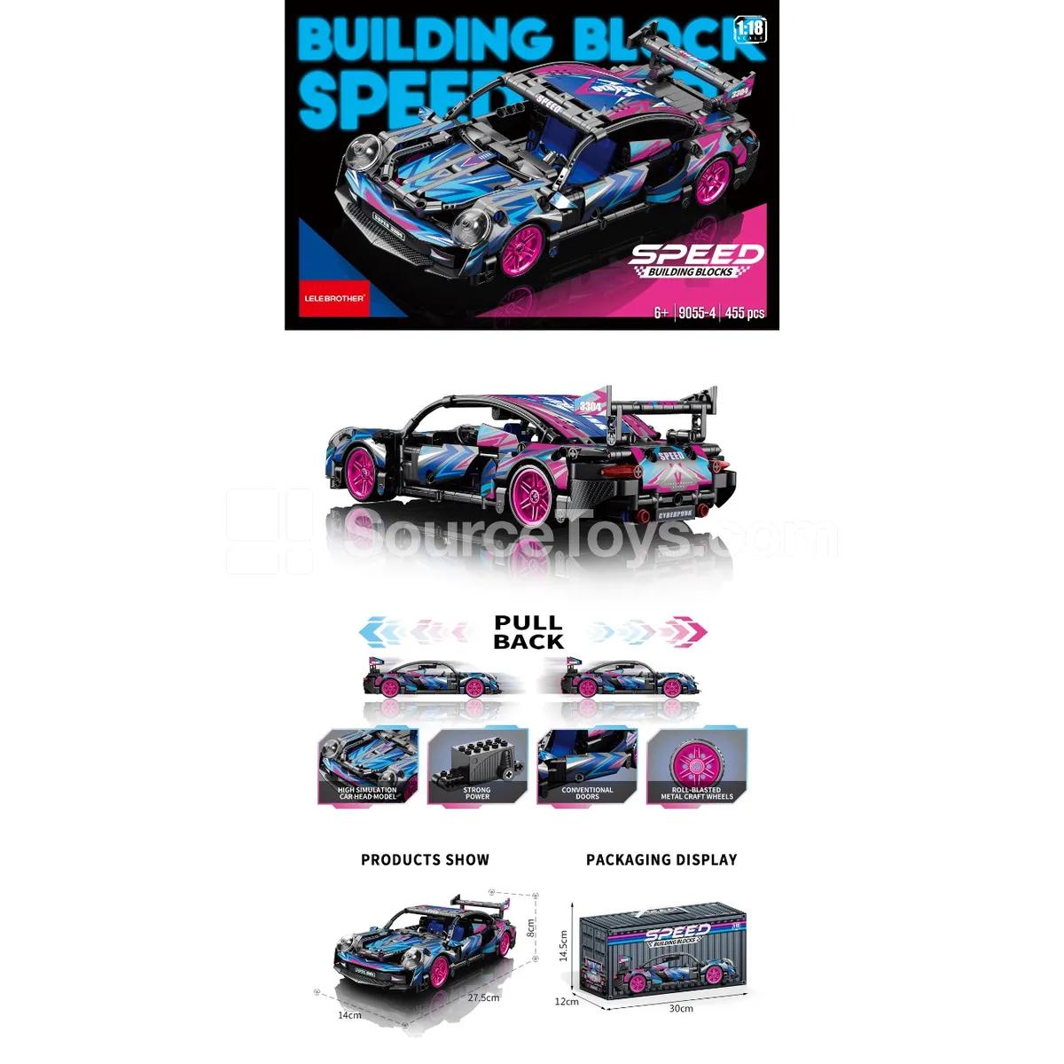 1:18 Pullback Car Container Set 423PCS