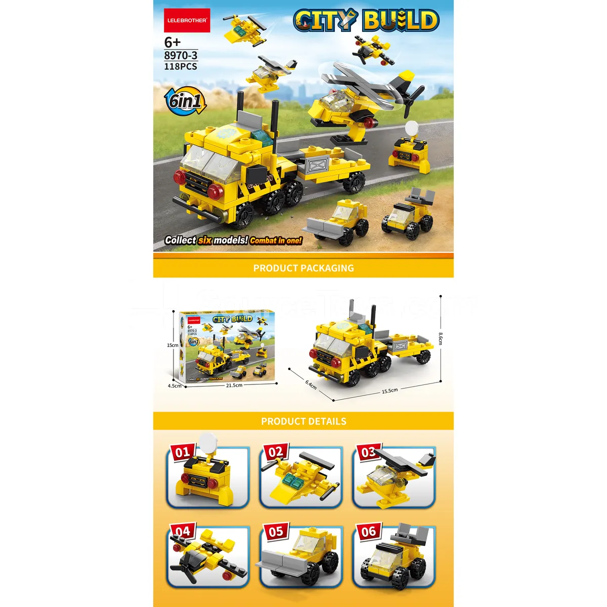 6-in-1 Repair Helicopter Building Blocks 118 Pcs