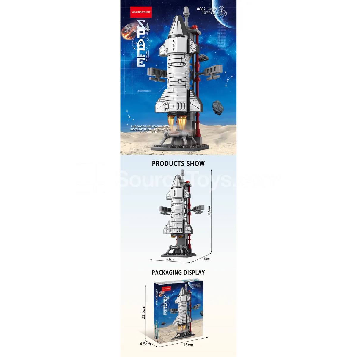 Starship Dragon Spacecraft 107pcs Building Blocks