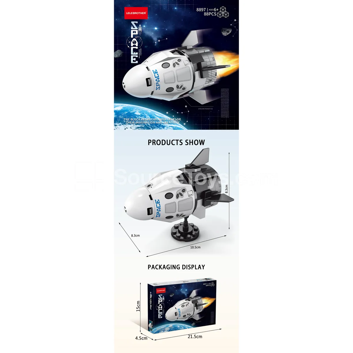 Space Dragon Ship Building Set 88 PCS