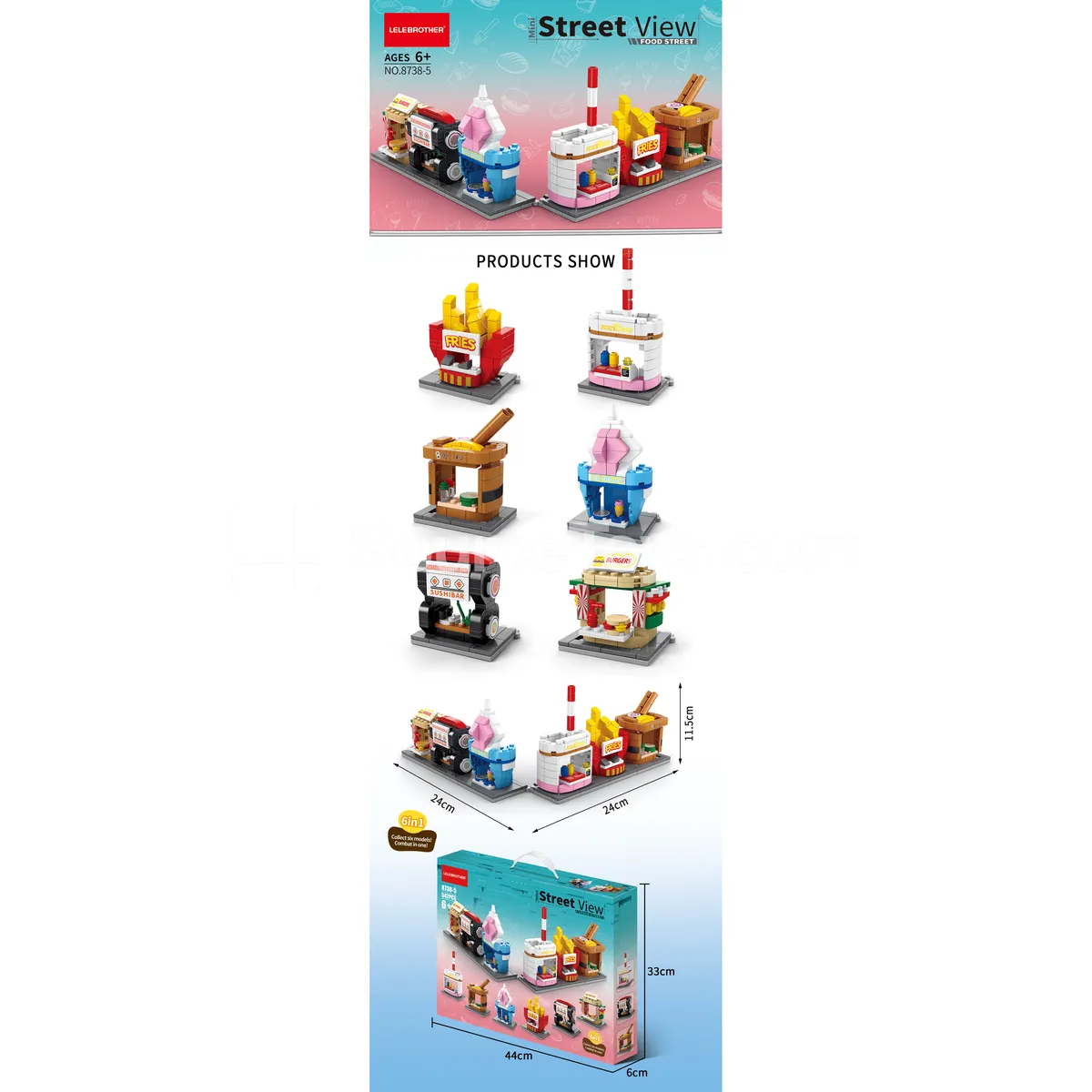 Food Street Building Blocks 542PCS