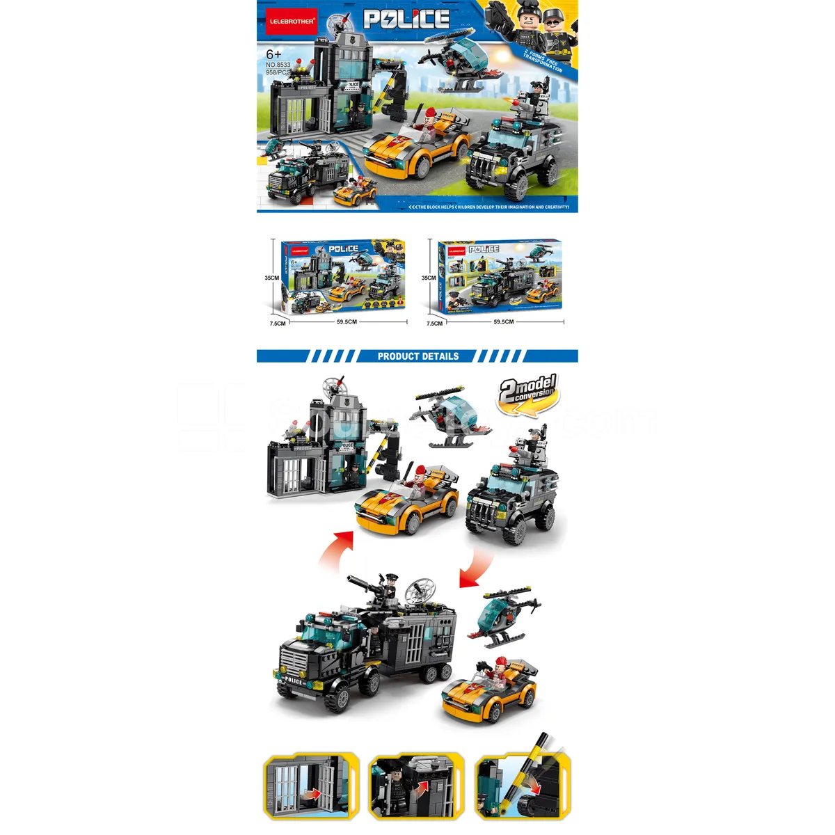 Mobile SWAT Headquarters 958pcs Building Blocks Mobile SWAT Headquarters 958pcs Building Blocks