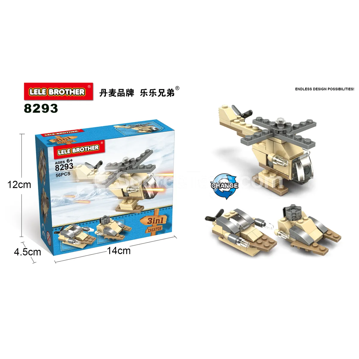 Aircraft 5, 3-in-1 Assorted Colors 56pcs