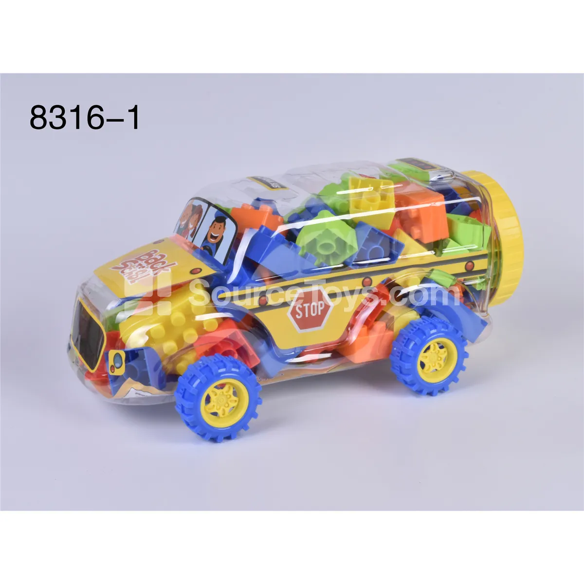 School Bus Building Blocks 300g (60-70PCS) Assorted Colors School Bus Building Blocks 300g (60-70PCS) Assorted Colors