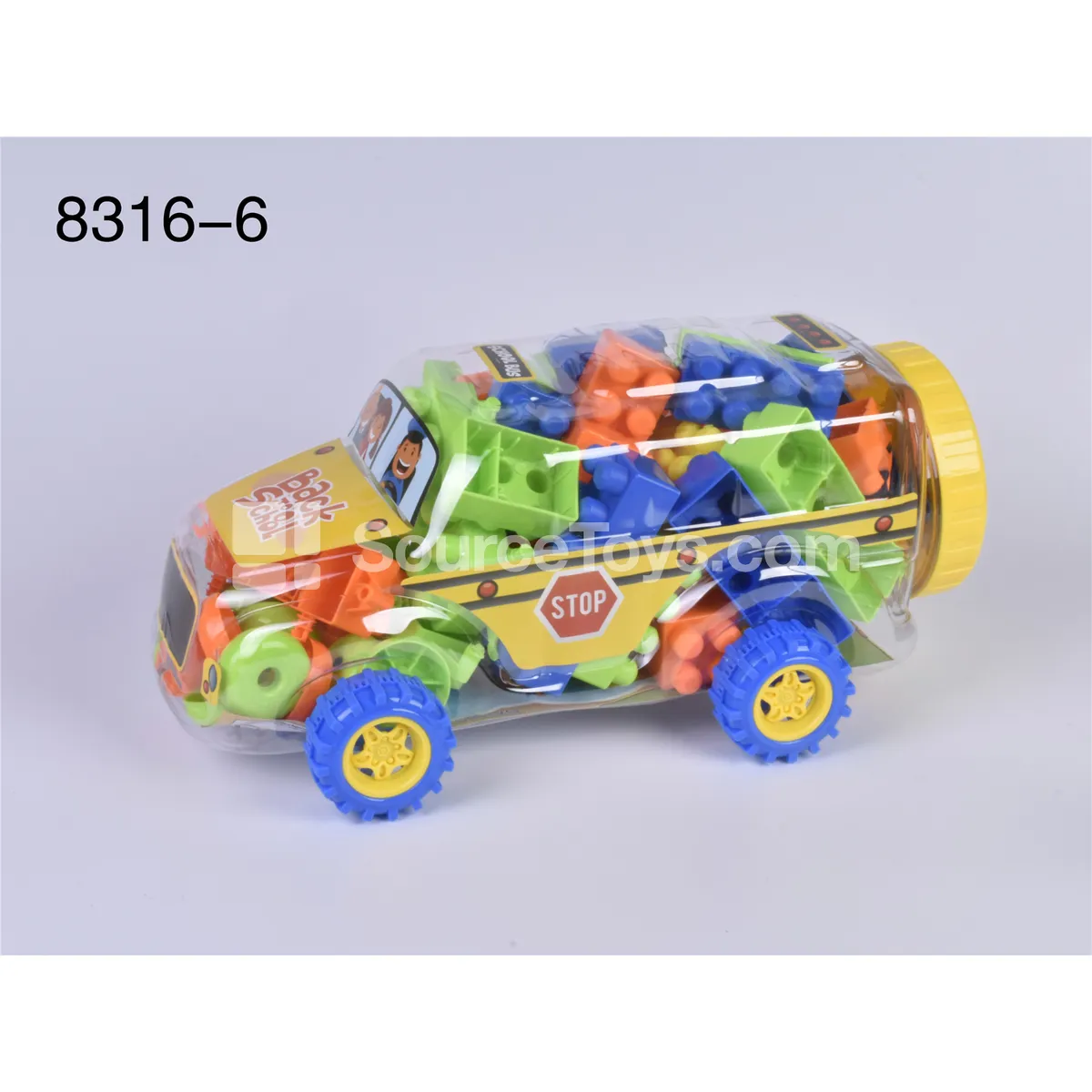 School Bus Building Blocks 220g (45-55 PCS) Assorted Colors School Bus Building Blocks 220g (45-55 PCS) Assorted Colors
