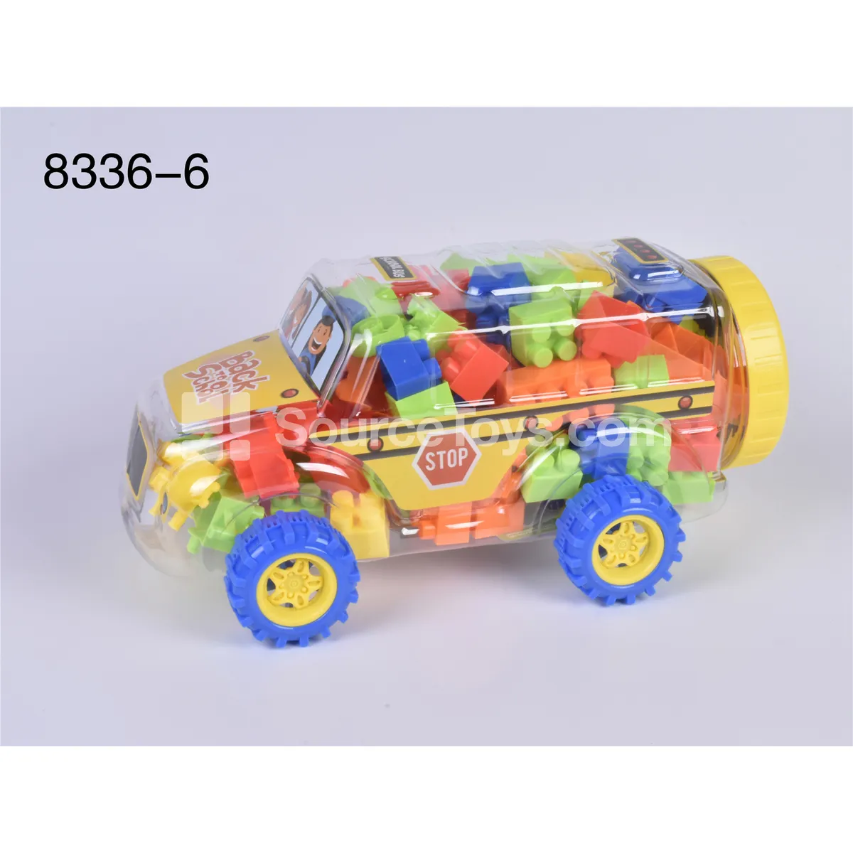 School Bus Building Blocks Assorted Colors 180g 70-80pcs School Bus Building Blocks Assorted Colors 180g 70-80pcs