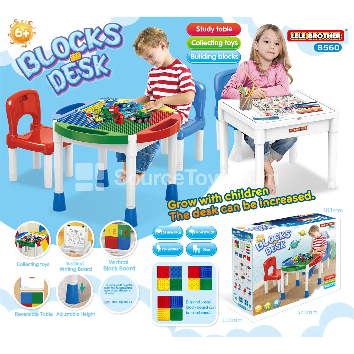 Building Block Table Set (Table + 2 Chairs + Edge Strip + Small Particle Panel) Building Block Table Set (Table + 2 Chairs + Edge Strip + Small Particle Panel)