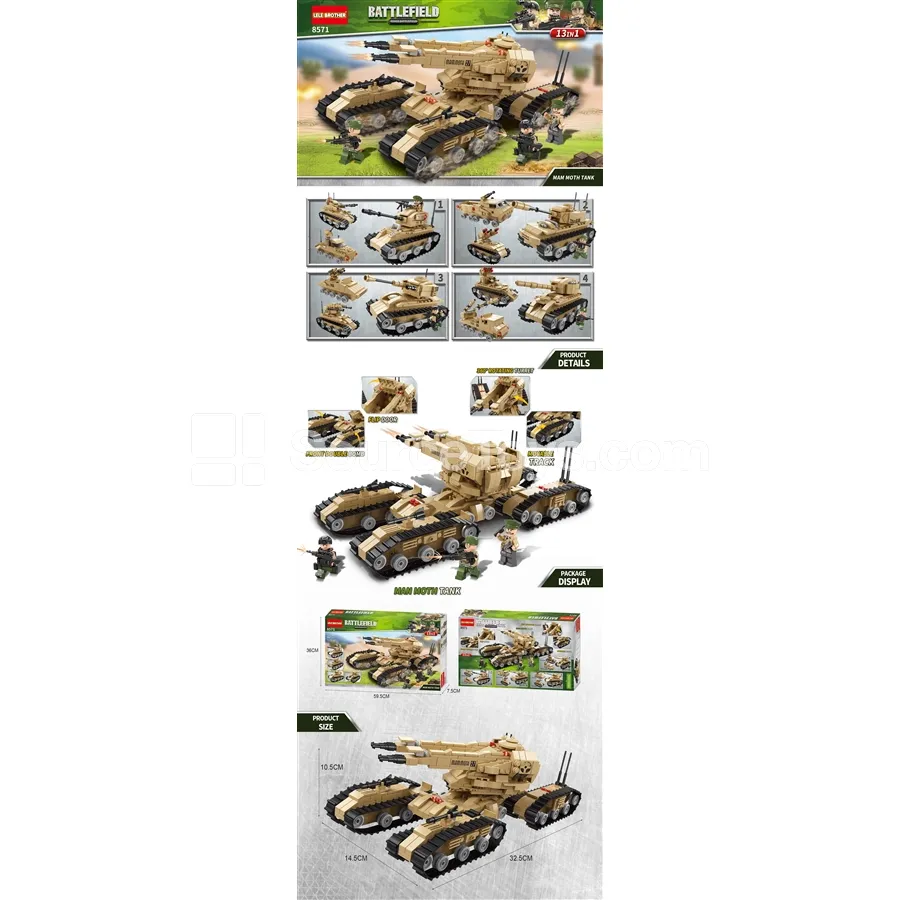 Mammoth Tank 13IN 1847pcs Building Blocks Set Mammoth Tank 13IN 1847pcs Building Blocks Set