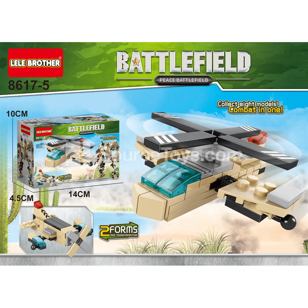 Military Series  Drone Helicopter Building Set 55pcs