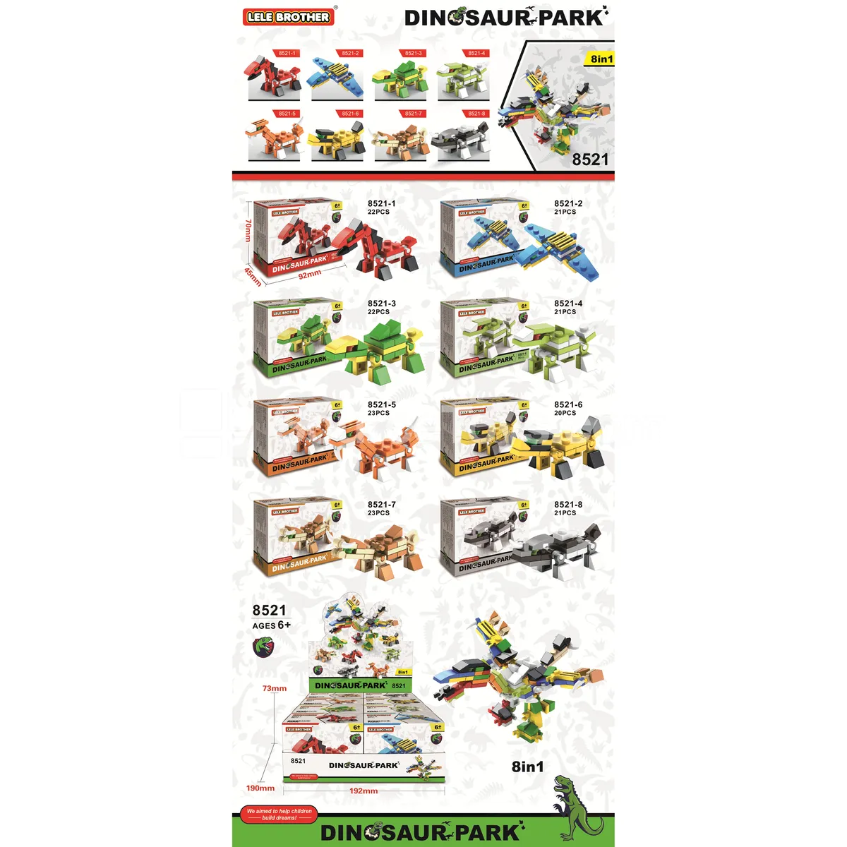 Mini Jurassic 8-in-1 Assorted Display Box 173pcs Mini Jurassic 8-in-1 Assorted Display Box 173pcs