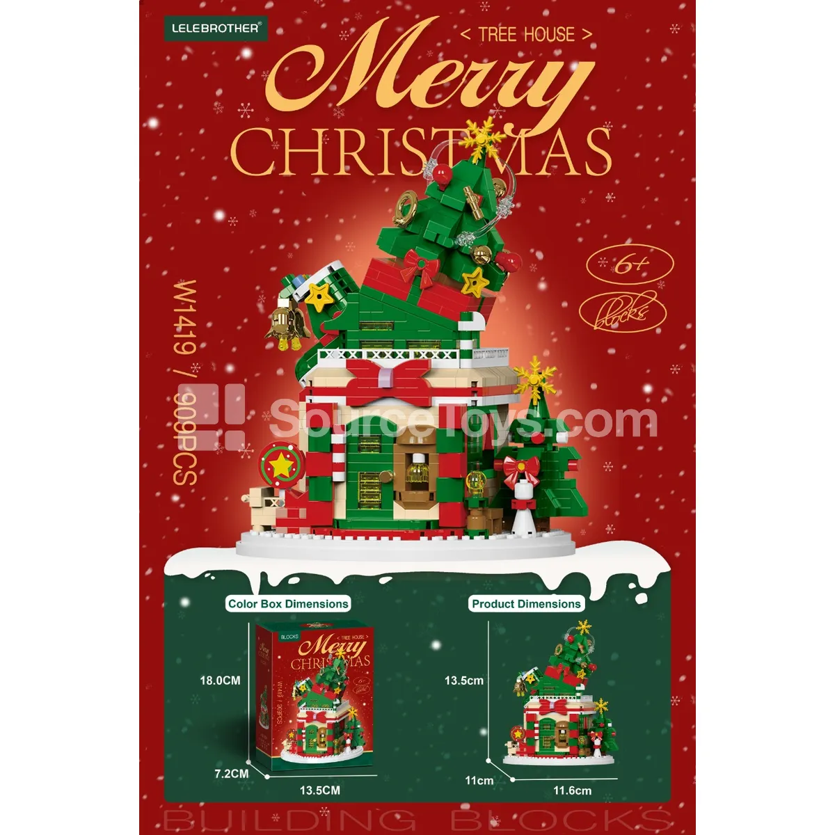 Christmas Tree House 909PCS Light-Up Building Blocks Set Christmas Tree House 909PCS Light-Up Building Blocks Set