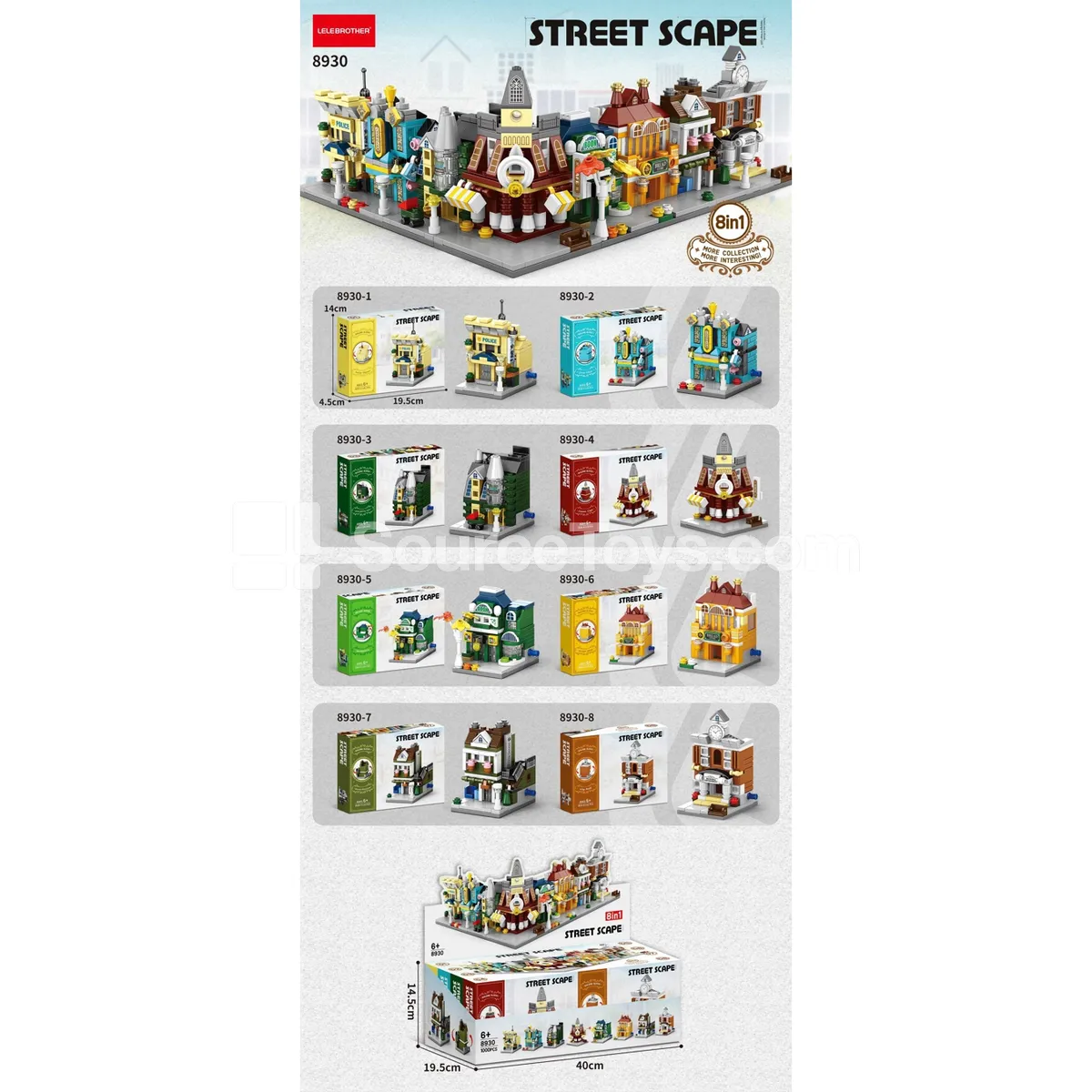 European Commercial Street Building Blocks 1000PCS European Commercial Street Building Blocks 1000PCS