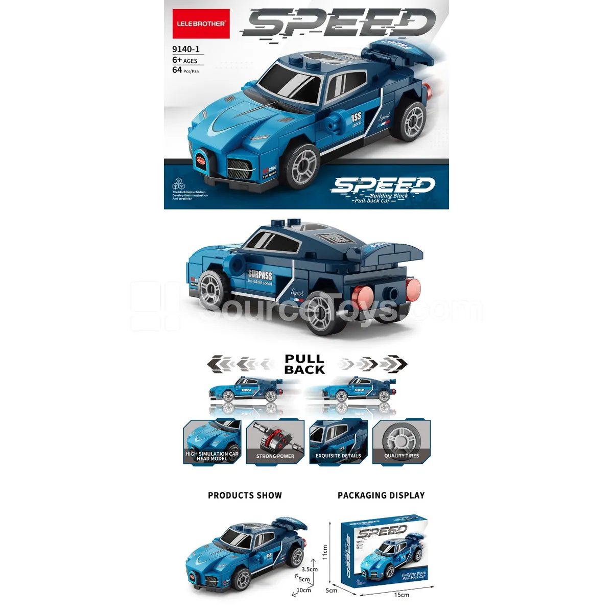 4-Slot Pullback Car Bugatti 64pcs 4-Slot Pullback Car Bugatti 64pcs