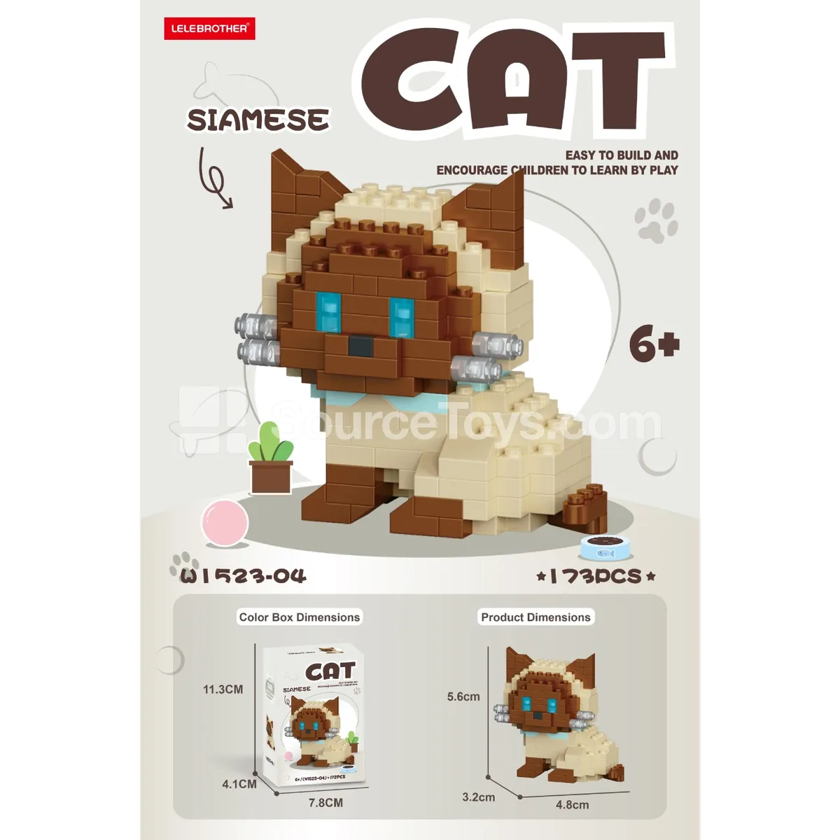 Siamese Cat Building Blocks Set 173PCS Siamese Cat Building Blocks Set 173PCS