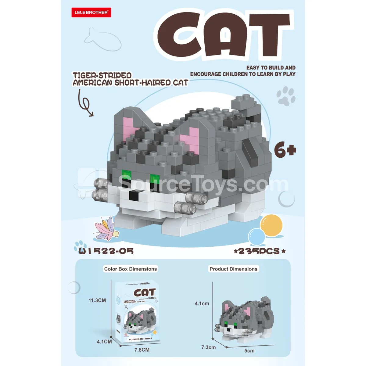 American Shorthair Tabby Cat Figure 235PCS